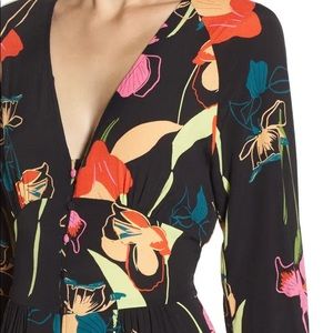 Black Floral Button Down Dress